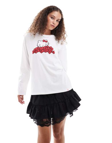 T-shirt oversize à manches longues avec motif Hello Kitty et nauds - Daisy Street - Modalova