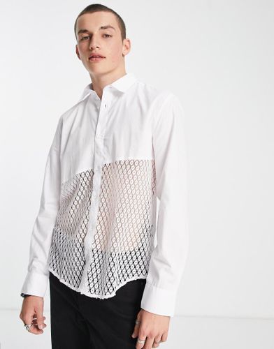 Chemise avec empiècement perforé oversize - Devils Advocate - Modalova