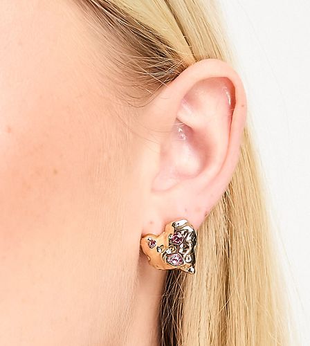 Boucles d'oreilles avec caur effet fondu - Designb London - Modalova