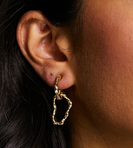 Boucles d'oreilles pendantes en métal effet fondu - Designb London - Modalova