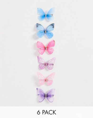 Lot de 6 barrettes à papillons en tissu - DesignB London - Modalova