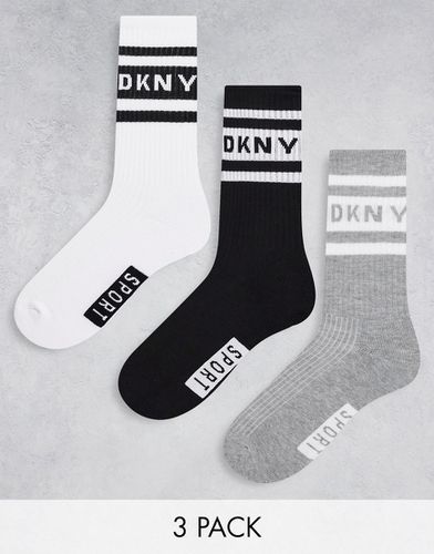 Reed - Lot de 3 paires de chaussettes de sport - Noir//blanc - DKNY - Modalova