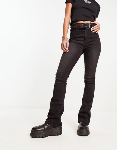 Don't Think Twice DTT Chloe high waisted disco stretch skinny jeans in  black 