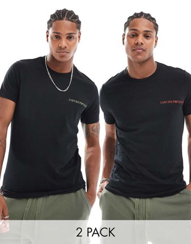 Emporio Armani - Bodywear - Lot de 2 t-shirts ras de cou à logo - Armani Exchange - Modalova