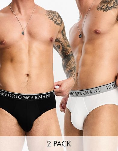 Bodywear - Lot de 2 slips - Noir/blanc - Emporio Armani - Modalova