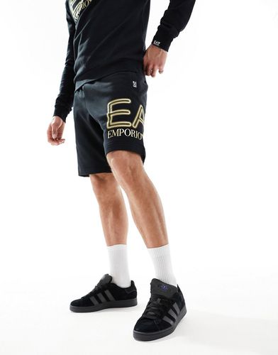 Emporio Armani - Short d'ensemble molletonné avec grand logo fluo sur le côté - Ea7 - Modalova