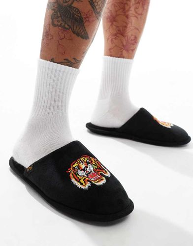 Chaussons avec broderie tigre - Ed Hardy - Modalova