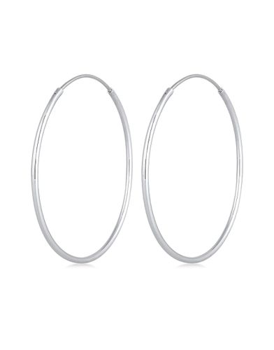 Boucles d'oreilles créoles basiques en argent massif 925 - Elli - Modalova