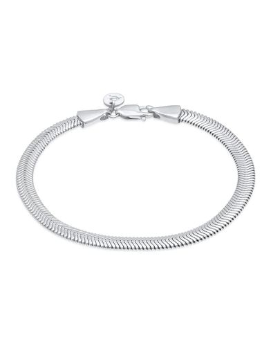 Bracelet chaîne élégant en argent massif 925 avec maillons plats à chevrons - Elli - Modalova