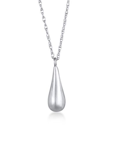 Collier à maillons torsadés en argent massif 925 avec pendentif goutte d'eau - Elli - Modalova