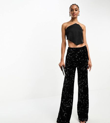 Pantalon fluide en velours à sequins - Extro & Vert Tall - Modalova