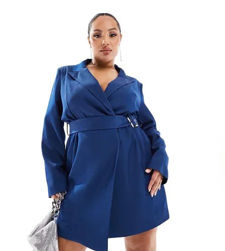 Robe blazer courte avec ceinture - de cobalt - Extro & Vert Plus - Modalova