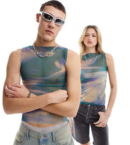 Exclusivité ASOS - Top transparent unisexe à imprimé et encolure bateau - Weekday - Modalova