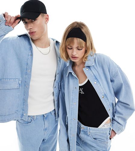 Surchemise d'ensemble oversize en jean - Bleu clair délavé - Exclusivité ASOS - Calvin Klein Jeans - Modalova