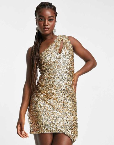 Robe drapée courte à sequins et découpe - Bronze - Forever New - Modalova