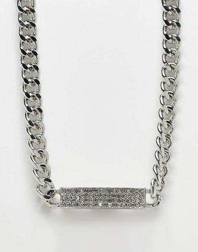 Collier ras de cou avec plaque ornée de strass - Faded Future - Modalova