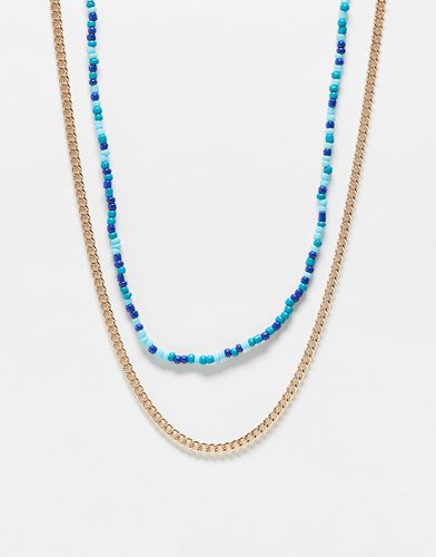 Lot de 2 colliers de perles et chaîne style festival - Faded Future - Modalova
