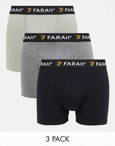 Lot de 3 boxers - /kaki/gris - Farah - Modalova