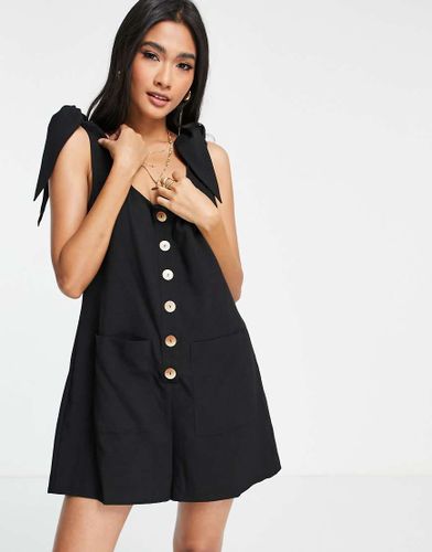 Combishort de plage boutonné à bretelles nouées - - Exclusivité - Fashion Union - Modalova