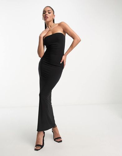 Robe mi-longue bandeau moulante et sculptante - Noir - Fashionkilla - Modalova