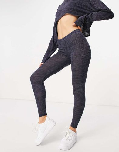 Crop top oversize et legging en maille (ensemble) - Bleu - Femme Luxe - Modalova