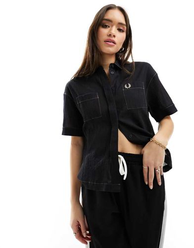 Chemise manches courtes en crêpe - Fred Perry - Modalova