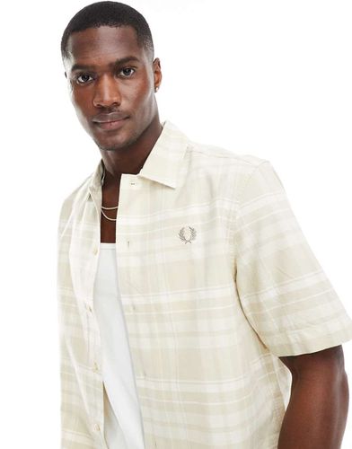 Chemise de plage à carreaux écossais - Beige - Fred Perry - Modalova