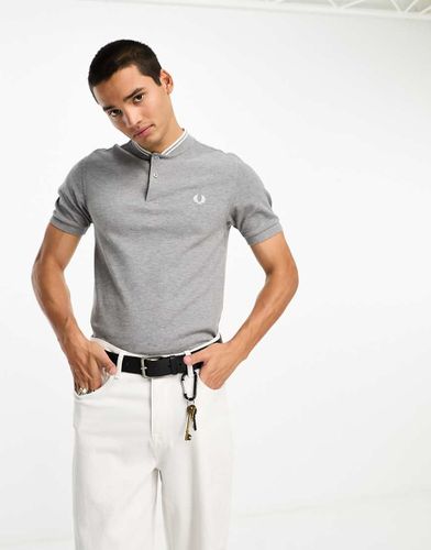 Polo à col bomber - chiné - Fred Perry - Modalova