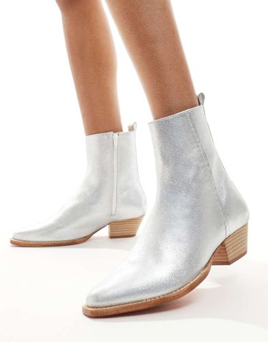 Bowers - Bottines style western en cuir métallisé - Free People - Modalova