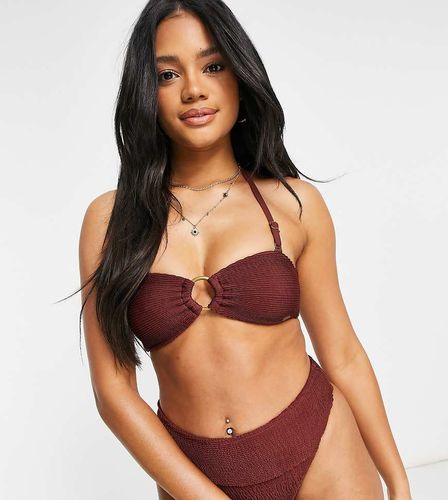 Exclusivité - Mix and Match - Haut de bikini bandeau froissé avec anneau - Free Society - Modalova