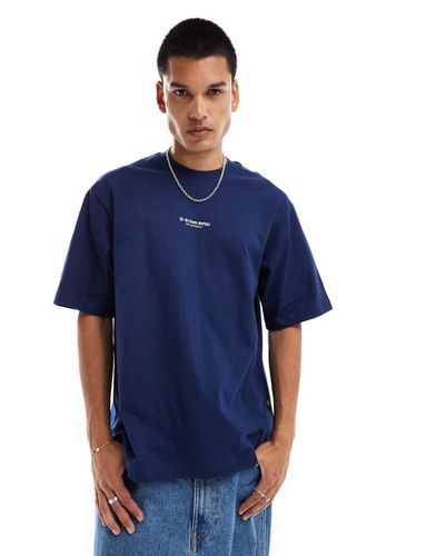 G-Star - T-shirt oversize avec logo au centre - foncé - Gstar - Modalova