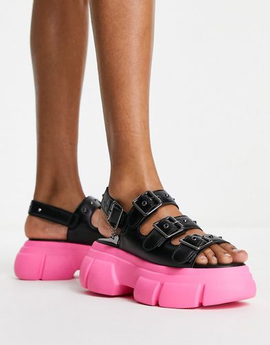 KOI - Sticky secrets - Sandales à semelle chunky rose - Noir - Koi Footwear - Modalova