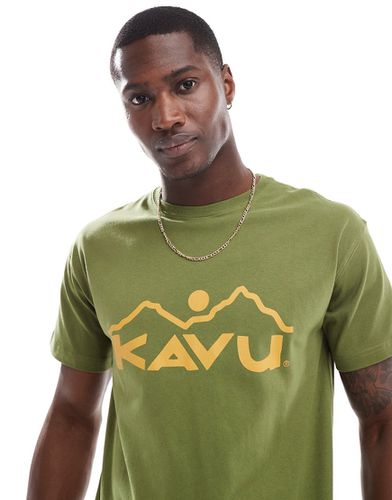 Heritage - T-shirt avec logo devant - Kaki - Kavu - Modalova