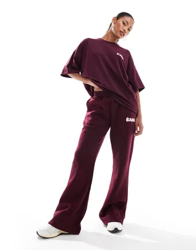 Pantalon de jogging d'ensemble ample - Bordeaux - Kaiia - Modalova