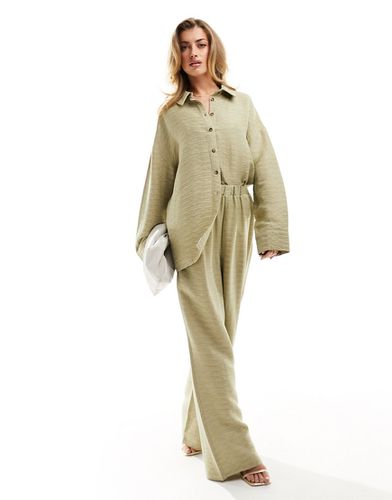 Pantalon large d'ensemble texturé - pâle - Kaiia - Modalova