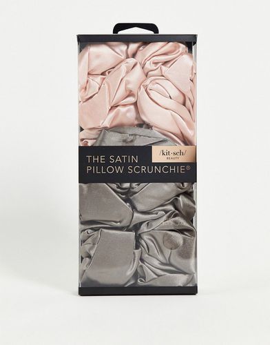 Lot de chouchous de nuit en satin - Blush/gris - Kitsch - Modalova