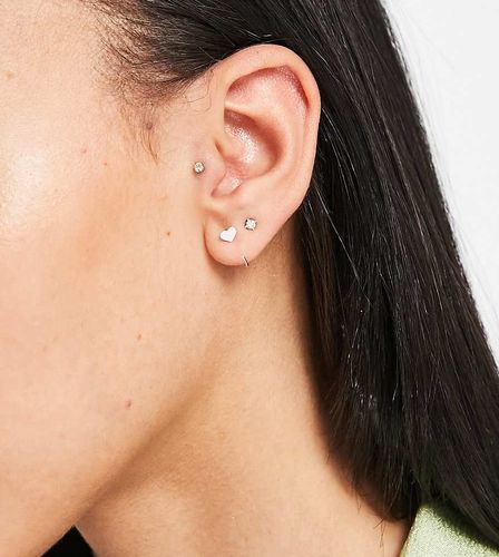 Boucles d'oreille caur en argent massif - Kingsley Ryan - Modalova