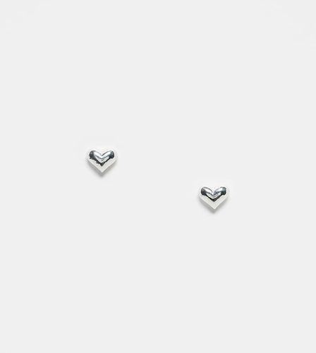 Boucles d'oreilles caurs bombées en argent massif - Kingsley Ryan - Modalova