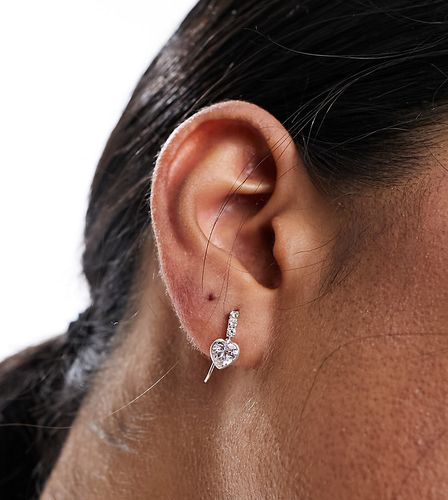 Boucles d'oreilles en argent massif à pendant caur en cristal - Kingsley Ryan - Modalova