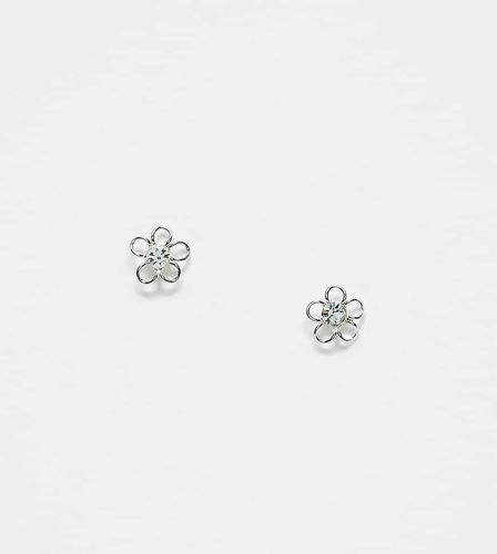 Boucles d'oreilles fleur en argent massif avec cristal - Kingsley Ryan - Modalova