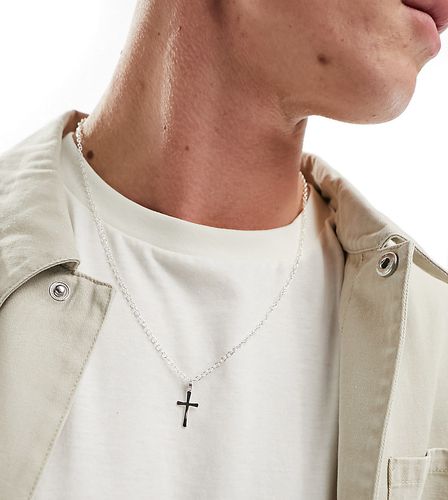 Collier chaîne en argent massif avec pendentif croix - Kingsley Ryan - Modalova