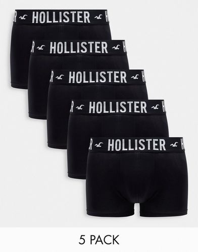 Lot de 5 boxers avec taille à logo - Noir - Hollister - Modalova