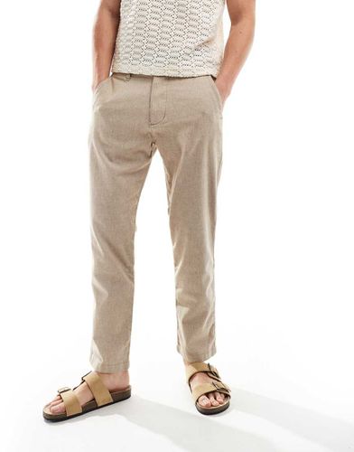 Pantalon à enfiler en lin mélangé - Beige - Hollister - Modalova