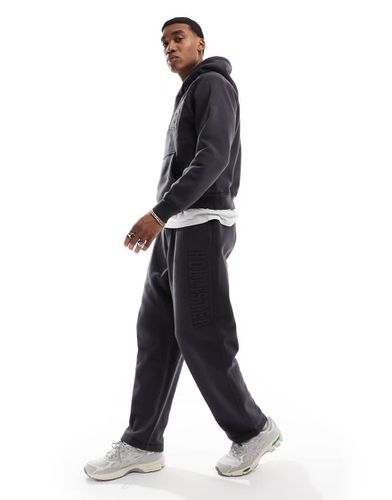 Pantalon de jogging d'ensemble droit coupe baggy à logo - Anthracite - Hollister - Modalova