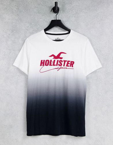 T-shirt à logo sur le devant et effet dégradé - et blanc - Hollister - Modalova