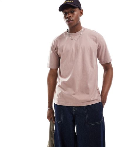 T-shirt épais coupe carrée - Rose/marron - Hollister - Modalova