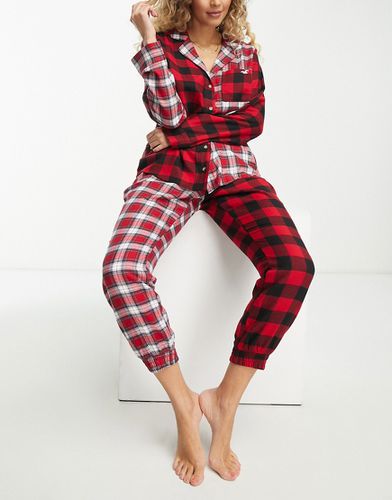 Top d'ensemble de pyjama oversize en flanelle à carreaux écossais - Hollister - Modalova