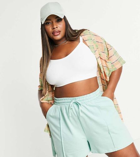 Chemise oversize à carreaux à col à revers et manches courtes - Heartbreak Plus - Modalova