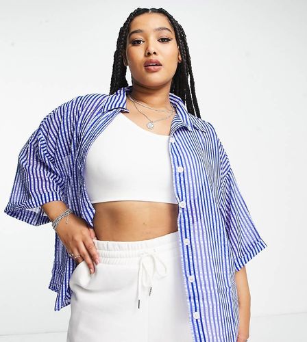 Chemise oversize à carreaux d'ensemble - Bleu - Heartbreak Plus - Modalova