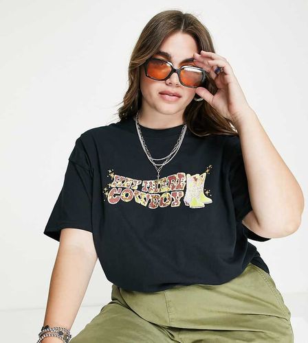 T-shirt oversize avec imprimé Cowboy - Heartbreak Plus - Modalova